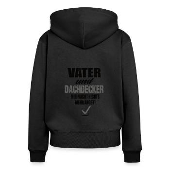Vater und Dachdecker - Frauen Premium Bio Zip Hoodie - Schwarz - Hinten - Julia (174cm)
