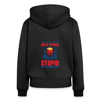Postal Worker Mail Postal Delivery Man - Women's Premium Organic Zip Hoodie - black - Back - Julia (174cm)