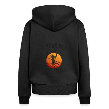 j'peux pas j'ai basket - Basketball - basket-ball - Sweat à capuche zippé Premium bio Femme - noir - Dos - Julia (174cm)