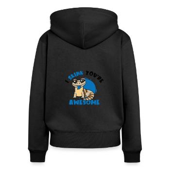 Herpetologie Skink Eidechse Wildtiere Reptilien - Frauen Premium Bio Zip Hoodie - Schwarz - Hinten - Julia (174cm)