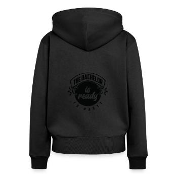 Junggeselle Trinken Schnaps Junggesellenabschied - Frauen Premium Bio Zip Hoodie - Schwarz - Hinten - Julia (174cm)