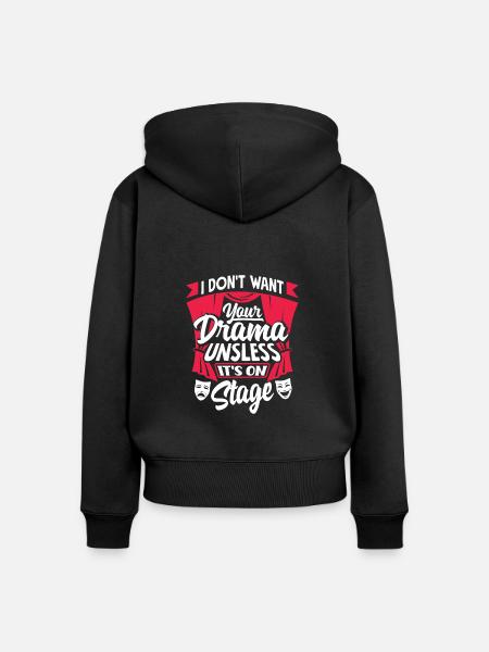 theater thespian - Frauen Premium Bio Zip Hoodie - Schwarz