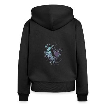 Soccer Striker Color Splash - Sweat à capuche zippé Premium bio Femme - noir - Dos - Julia (174cm)