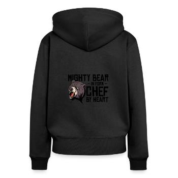 Chef Beast Animal Lovers Bear Cookers - Sweat à capuche zippé Premium bio Femme - noir - Dos - Julia (174cm)