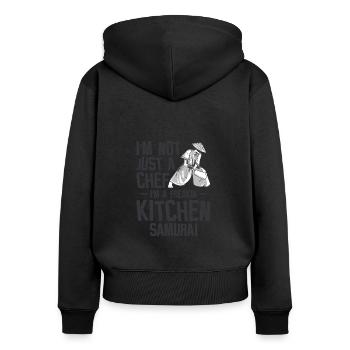 Cuisiner des samouraïs japonais cuisiner des repas - Sweat à capuche zippé Premium bio Femme - noir - Dos - Julia (174cm)