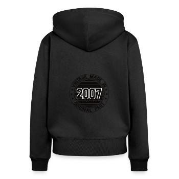 Vintage Made In 2007 Original Part Birthday 2007 - Women's Premium Organic Zip Hoodie - black - Back - Julia (174cm)
