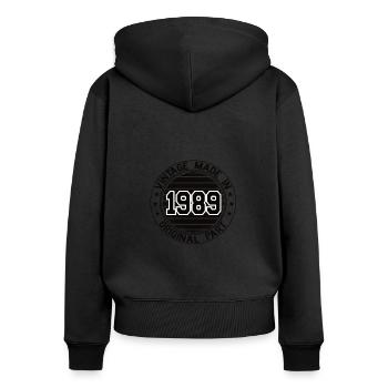 Vintage Made In 1989 Original Part Birthday 1989 - Women's Premium Organic Zip Hoodie - black - Back - Julia (174cm)