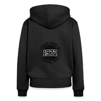 Vintage Made In 1972 Original Part Geburtstag 1972 - Frauen Premium Bio Zip Hoodie - Schwarz - Hinten - Julia (174cm)