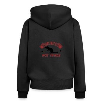 Rats Are Friends Rodent Fiends Rat Owner - Frauen Premium Bio Zip Hoodie - Schwarz - Hinten - Julia (174cm)