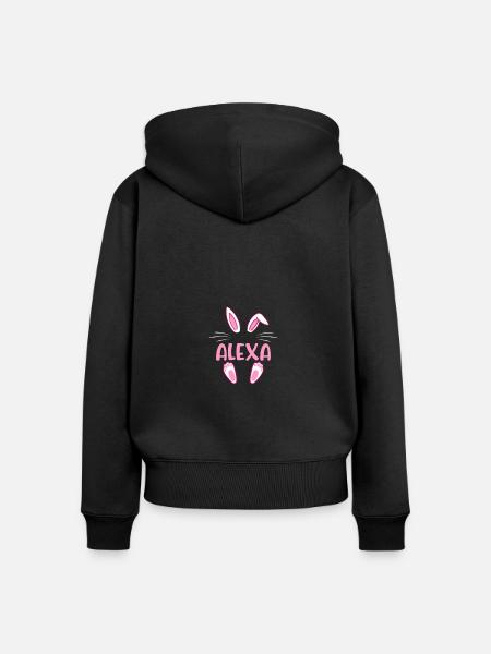 ALEXA Easter - Frauen Premium Bio Zip Hoodie - Schwarz