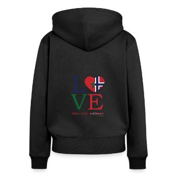 Perfect Flag love Morocco Norway Design - Women's Premium Organic Zip Hoodie - black - Back - Julia (174cm)