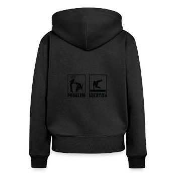 Parkour Parkour Practitioners Traceurs Statement - Frauen Premium Bio Zip Hoodie - Schwarz - Hinten - Julia (174cm)