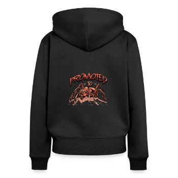 Promu au rang de tante Ant Pregnancy - Sweat à capuche zippé Premium bio Femme - noir - Dos - Julia (174cm)