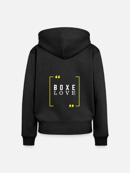 Boxen Liebe - Boxer Geschenkidee - Frauen Premium Bio Zip Hoodie - Schwarz