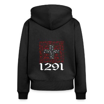 Schweiz T-shirt Geschenkidee - Frauen Premium Bio Zip Hoodie - Schwarz - Hinten - Julia (174cm)