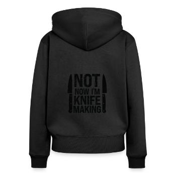 Knifemaking Knife Making Bladesmith Smithing Knife - Women's Premium Organic Zip Hoodie - black - Back - Julia (174cm)