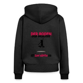 trampolin trampolinspringen jumpgirl - Frauen Premium Bio Zip Hoodie - Schwarz - Hinten - Julia (174cm)