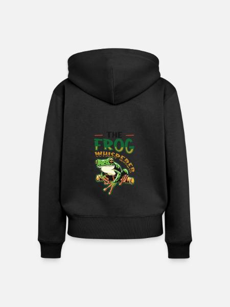 Der Froschflüsterer - Frauen Premium Bio Zip Hoodie - Schwarz