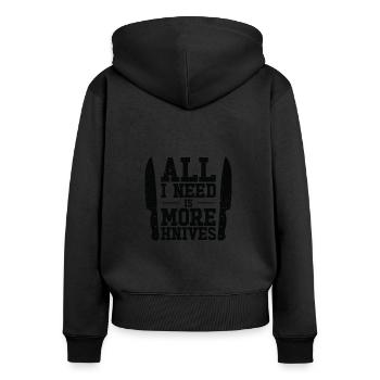 Knifemaking Knife Making Bladesmith Smithing - Women's Premium Organic Zip Hoodie - black - Back - Julia (174cm)
