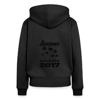 Awesome Since 2017 - Women's Premium Organic Zip Hoodie - black - Back - Julia (174cm)