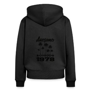 Awesome Since 1978 - Women's Premium Organic Zip Hoodie - black - Back - Julia (174cm)
