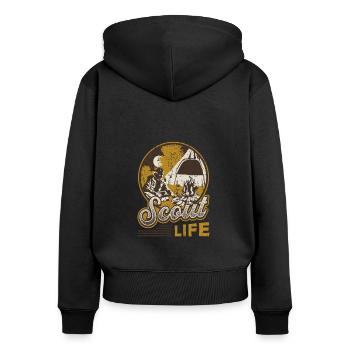 Scout Life Scout Camping Outdoor Scout - Sweat à capuche zippé Premium bio Femme - noir - Dos - Julia (174cm)