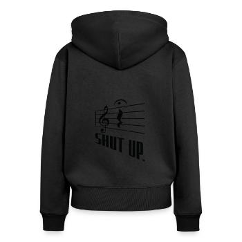 Fermata Compositeur de musique Écrivant un symbole musical - Sweat à capuche zippé Premium bio Femme - noir - Dos - Julia (174cm)