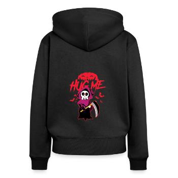Hug Me Classic Skull of Death Creepy Skeleton - Women's Premium Organic Zip Hoodie - black - Back - Julia (174cm)