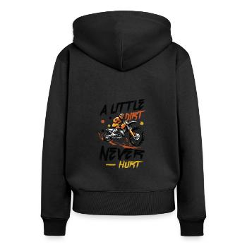 Un peu de saleté ne fait pas mal, le motocross. - Sweat à capuche zippé Premium bio Femme - noir - Dos - Julia (174cm)
