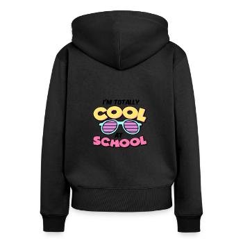 Les enfants retournent à l’école totalement cool à l’école pour - Sweat à capuche zippé Premium bio Femme - noir - Dos - Julia (174cm)