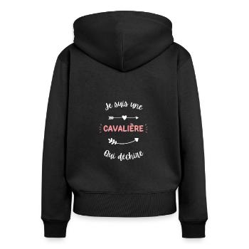 Je suis une cavalière qui déchire - Sweat à capuche zippé Premium bio Femme - noir - Dos - Julia (174cm)