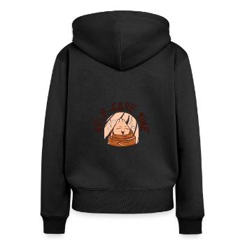 Dim Sums Nourriture asiatique Auto-soins - Sweat à capuche zippé Premium bio Femme - noir - Dos - Julia (174cm)