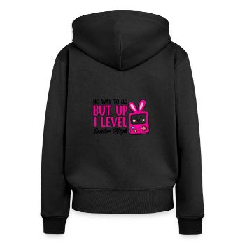 Teens Back to School No Way to Go Up One Level - Women's Premium Organic Zip Hoodie - black - Back - Julia (174cm)