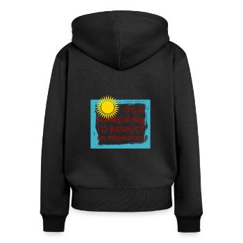It's a beautiful day to respect my pronouns trans - Women's Premium Organic Zip Hoodie - black - Back - Julia (174cm)
