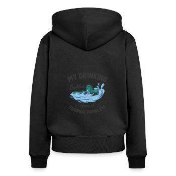 Tugboat Drinking Buddies Alcohol Tugboat Captain - Women's Premium Organic Zip Hoodie - black - Back - Julia (174cm)