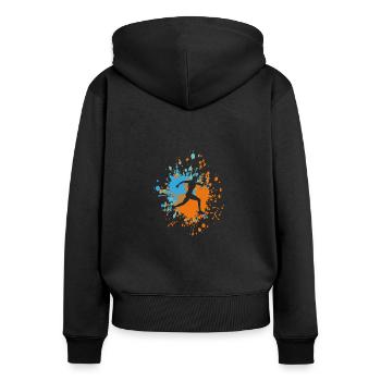 Athletics Power Runner Color Splash - Women's Premium Organic Zip Hoodie - black - Back - Julia (174cm)