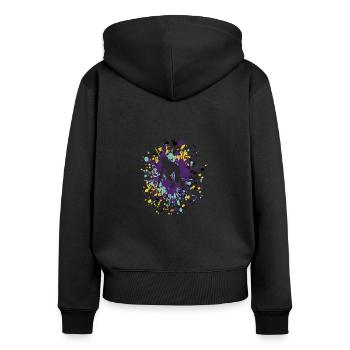 Athletics Ready To Run Color Splash - Frauen Premium Bio Zip Hoodie - Schwarz - Hinten - Julia (174cm)