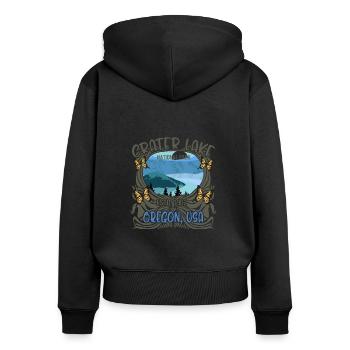 Parc national de Crater Lake ESTD. 1902 Chemise, - Sweat à capuche zippé Premium bio Femme - noir - Dos - Julia (174cm)