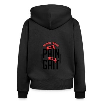 Physical Therapy No Pain No Gait Physics PT - Frauen Premium Bio Zip Hoodie - Schwarz - Hinten - Julia (174cm)