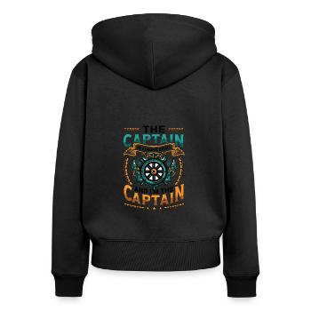 I am the captain I am always right - Women's Premium Organic Zip Hoodie - black - Back - Julia (174cm)