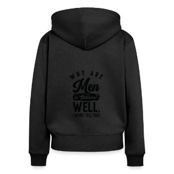 Funny Men So Stubborn Hilarious Stubbornness - Frauen Premium Bio Zip Hoodie - Schwarz - Hinten - Julia (174cm)