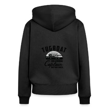 Remorqueur Embarcation Cool Tugboat Capitaine Voile - Sweat à capuche zippé Premium bio Femme - noir - Dos - Julia (174cm)