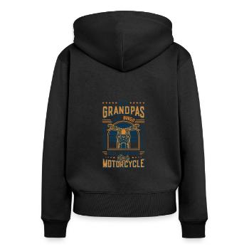 Einige Opas spielen Bingo richtige fahren Motorrad - Frauen Premium Bio Zip Hoodie - Schwarz - Hinten - Julia (174cm)