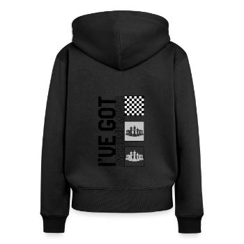 Chess Lover Shirt, I've Got Awesome Moves Chess - Frauen Premium Bio Zip Hoodie - Schwarz - Hinten - Julia (174cm)