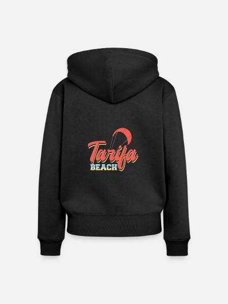 Tarifa Beach Spanien Kite-Surfing Paradies - Frauen Premium Bio Zip Hoodie - Schwarz