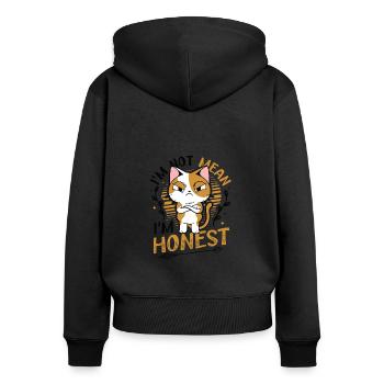 I'm Not Mean I'm Honest Straight Talker - Frauen Premium Bio Zip Hoodie - Schwarz - Hinten - Julia (174cm)