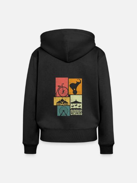 Circus Performer Silhouettes - Frauen Premium Bio Zip Hoodie - Schwarz