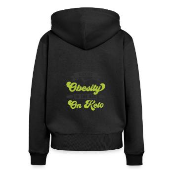 Keto-Diät Ketogene Ernährung Diätassistent - Frauen Premium Bio Zip Hoodie - Schwarz - Hinten - Julia (174cm)