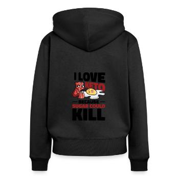 Keto Diet Ketogenic Food Nutritionist Dietitian - Women's Premium Organic Zip Hoodie - black - Back - Julia (174cm)