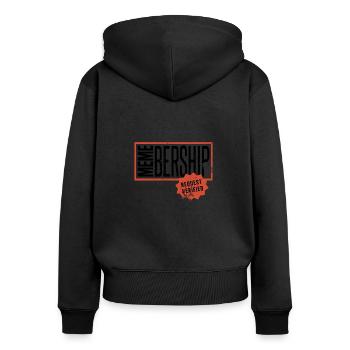 Social Media Meme Mitgliedschaftsantrag - Frauen Premium Bio Zip Hoodie - Schwarz - Hinten - Julia (174cm)